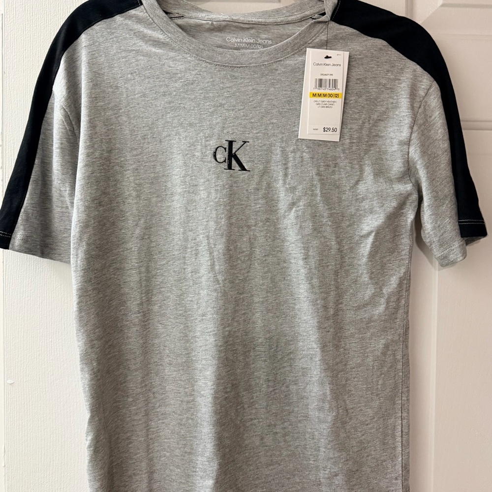 Calvin Klein Light Gray Tee with Black CK Logo